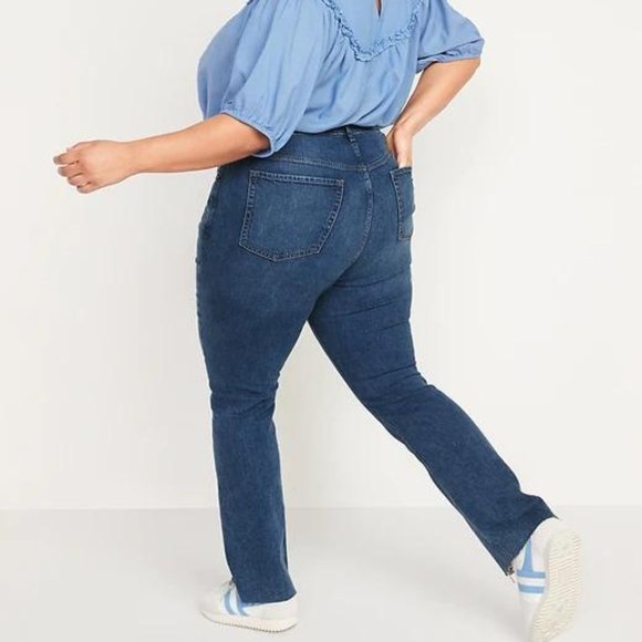 Extra High-Waisted Button-Fly Kicker Boot-Cut Ripped Cut-Off Jeans for Women New - Picture 7 of 7